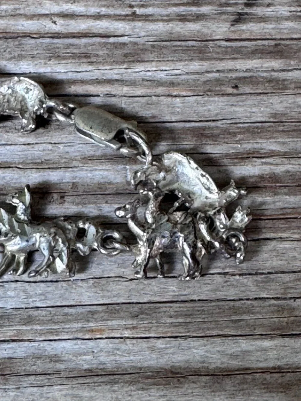 Vintage Sterling Silver Noahs Ark Animal Charm Bracelet 925 Biblical 11.13g 7" - Picture 4 of 8